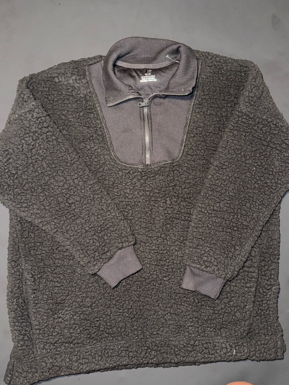 aerie Men's Charcoal Sherpa Half-Zip Pullover